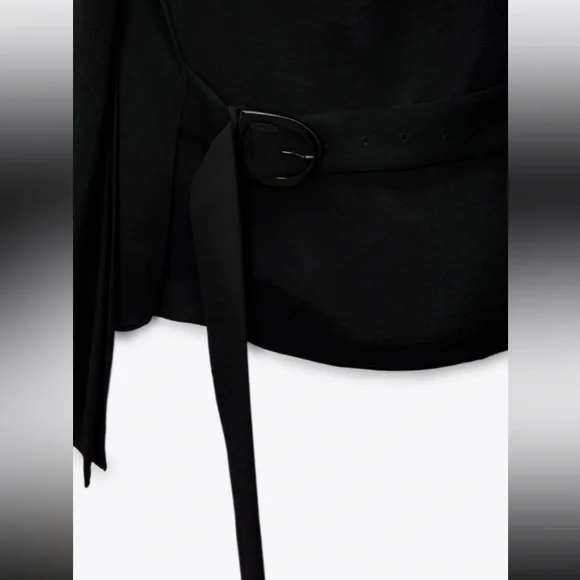 NWT Zara Rhinestone Cape Sleeved Blouse - Picture 10 of 11